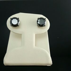 2.5 carat black CZ studs with 925 sterling