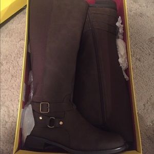 Brown riding boots