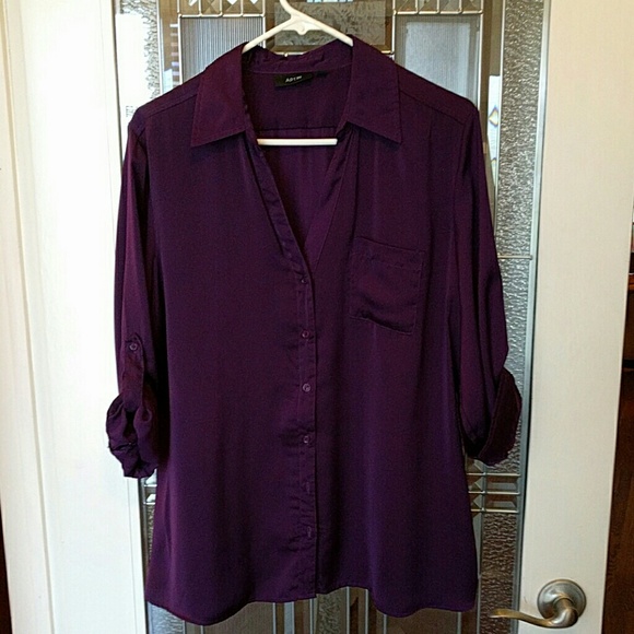 APT 9 deep plum silk shirt