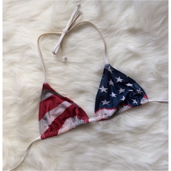 Old Navy Other - Old Navy American Flag String Bikini Top
