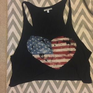 American Flag Crop Tank Top