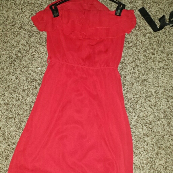 Red ruffley dress