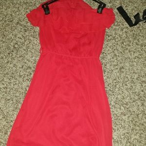 Red ruffley dress