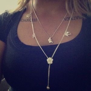 Juicy Couture Silver Double Necklace