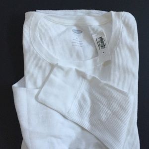 Old Navy white waffle weave l/s women's shirt