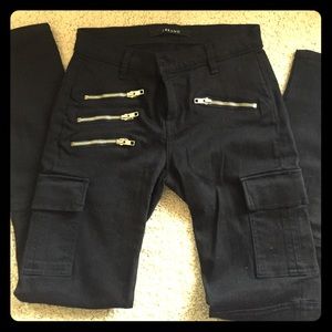 Black J Brand Moto Zipper Pants