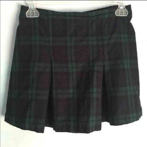 Black green plaid skirt