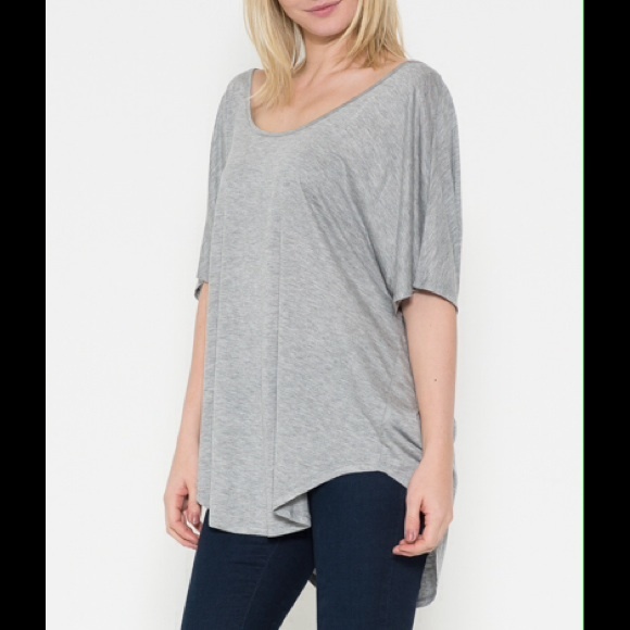 Layered Back Top in Heather Grey - Picture 3 of 3