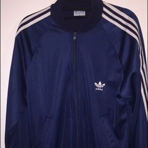 Navy blue adidas track jacket