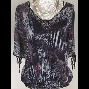 Sheer Purple snake print blouse