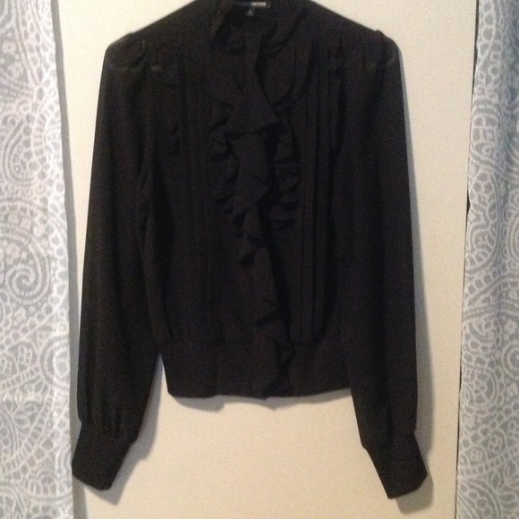 Black Zip up Blouse in Size 2 by Express