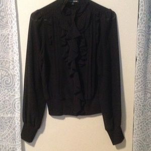 Black Zip up Blouse in Size 2 by Express