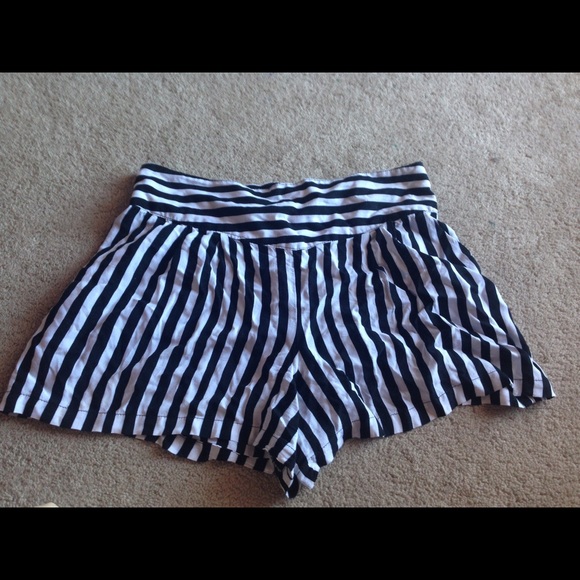 Pants - Target black and white striped shorts