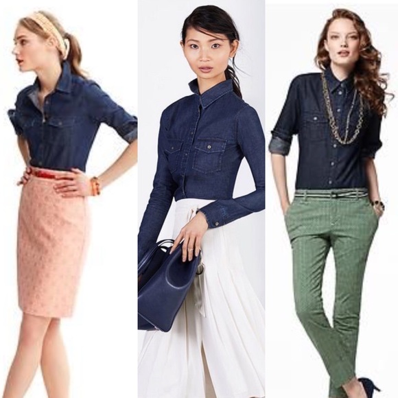 Banana Republic Dark Denim Button Down