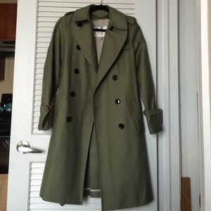 Olive green Coach trench coat