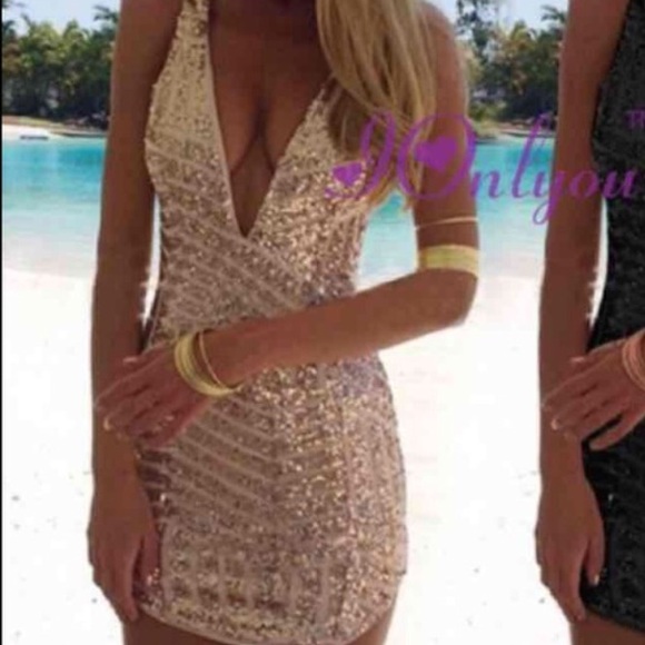 Gold sequin dress size 4