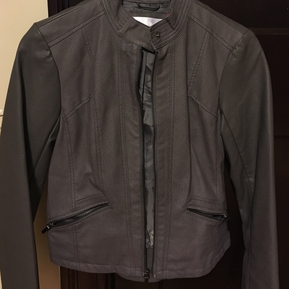 Charcoal faux leather jacket - Picture 2 of 4