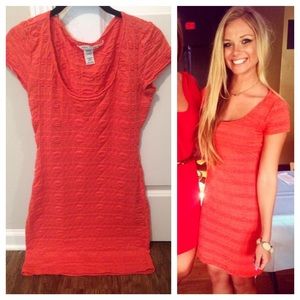 Orange Short Sleeved Spring dress