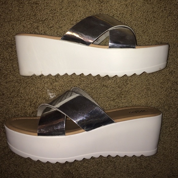 Silver Platform Sandals