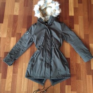 S 13/NYC Army Faux Fur trim Jacket /Parka