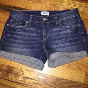 Denim midi shorts