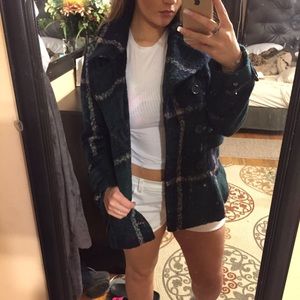 Nwot chic wool plaid coat nyc