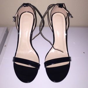 Black strappey heels