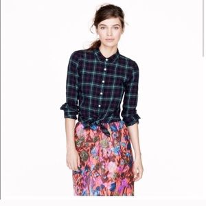 J.Crew Black Watch Plaid Perfect Shirt
