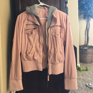 Pink and grey zip hoodie