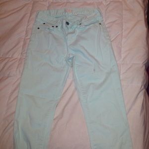 J Crew mint green stretch skinny jeans