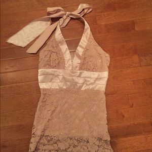 Blush color lace halter