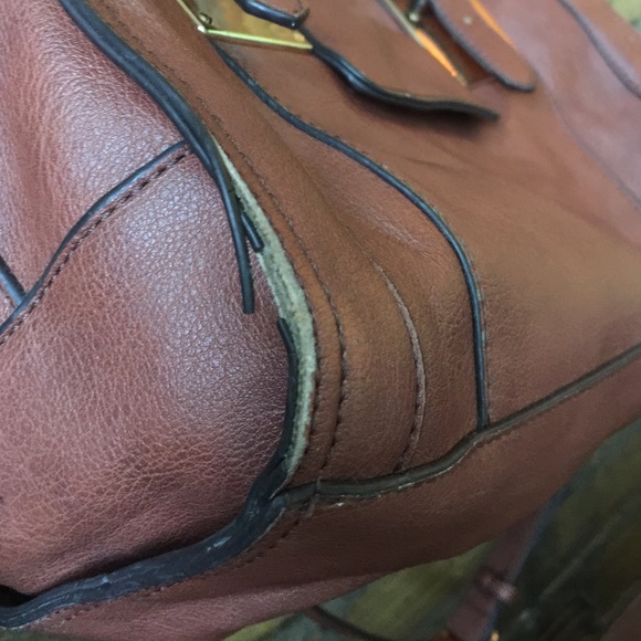 Melie Bianco Brown satchel cross body handbag - Picture 2 of 4