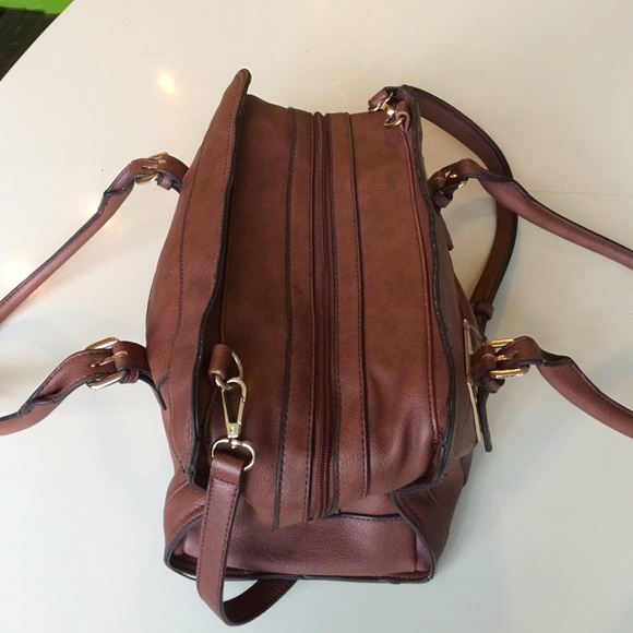 Melie Bianco Brown satchel cross body handbag - Picture 3 of 4
