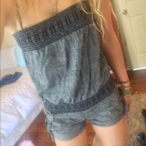 Strapless denim colored romper