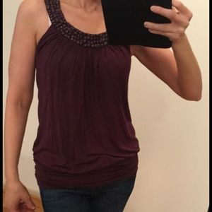 Dark Burgundy Forever21 Sleeveless Blouse -Size M