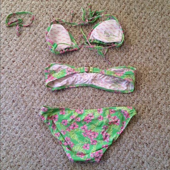 3 piece set Lilly Pulitzer "Floaters" Bikini, XS! - Picture 2 of 4