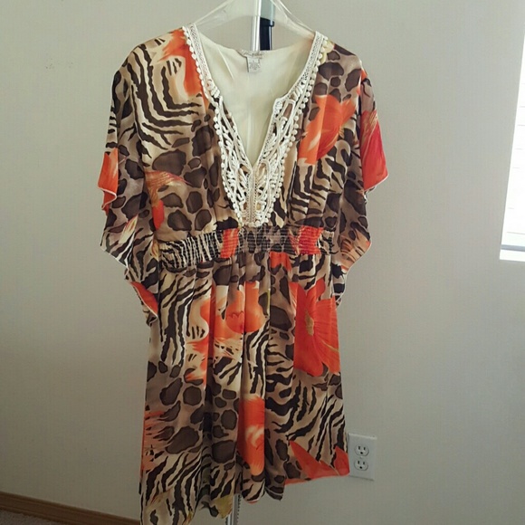 Orange/Brown Animal Print Dress