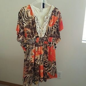 Orange/Brown Animal Print Dress