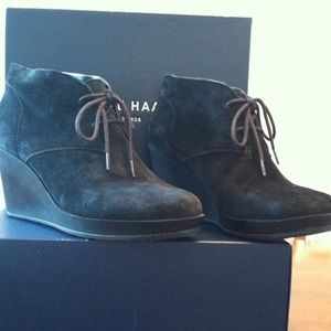 Cole Haan Suede Wedge Booties