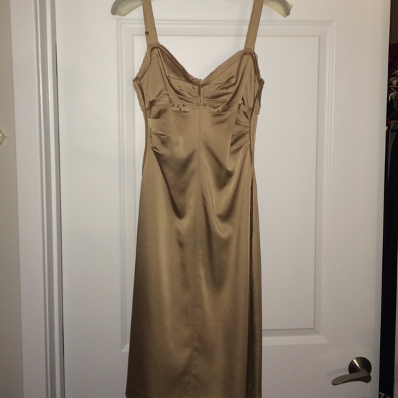BCBGMaxAzria Dresses & Skirts - BCBG Antique Gold Dress never worn!