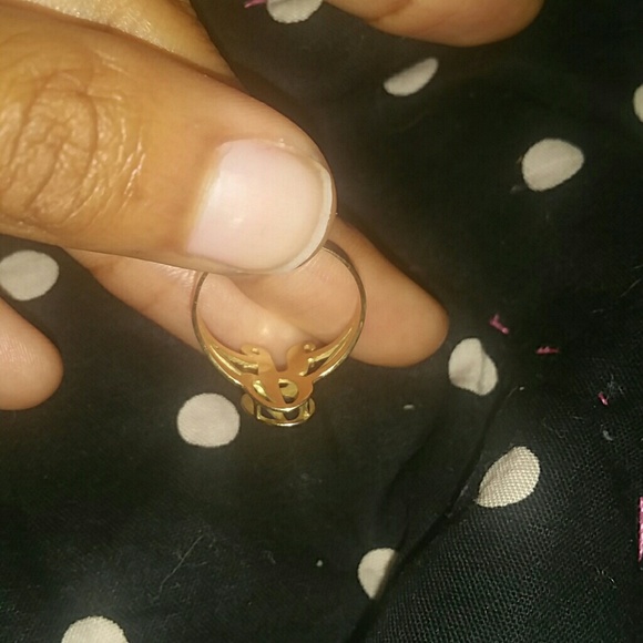 18k gold ring with the letter R - Picture 3 of 4