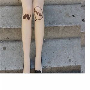 One mustache pantyhose + one cloud pantyhose