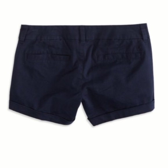 American Eagle Navy Midi Stretch Shorts