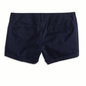 American Eagle Navy Midi Stretch Shorts