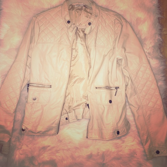 Off-white biker jacket from New York and Company - Picture 1 of 3