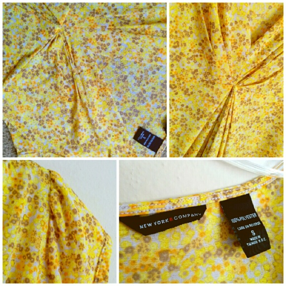 = NY&Co Buttercup Yellow Summery Empire Top S - Picture 3 of 3
