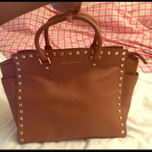 Selma Medium Studded Saffiano Leather Satchel ❗️❗️