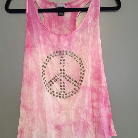 Tie dye peace sign tank