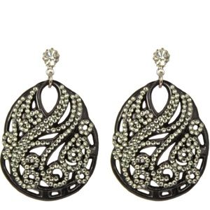 Tarino Tarantino black lucite earrings