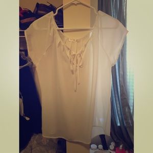Sheer White Tied Top
